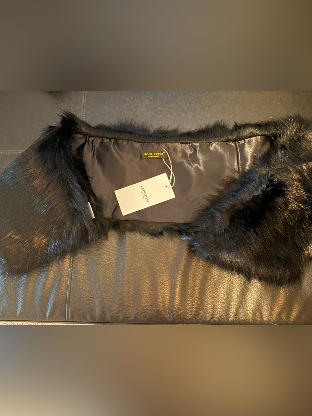 Babeyond Black Faux Fur Stole Wrap Shawl – New With Tags